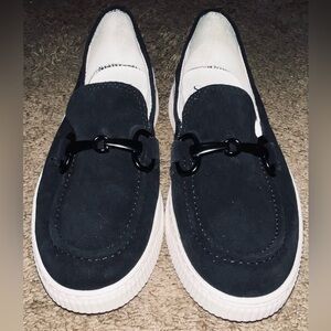 Sofft Fable Women’s Black Suede Slip On Loafers